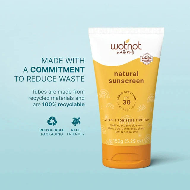 Wotnot Natural Sunscreen 30 SPF Suitable For Sensitive Skin 150g