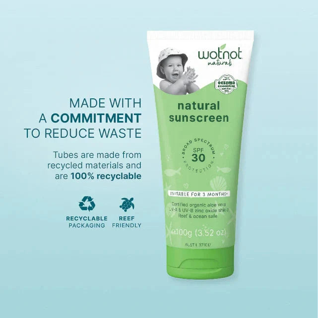 Wotnot Natural Sunscreen 30 SPF Suitable For 3 Months+ 100g