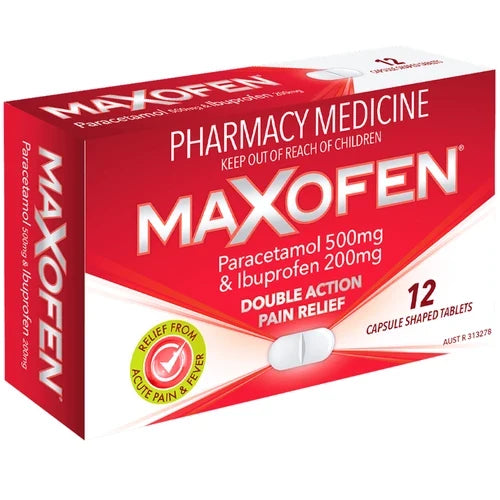 Maxofen Paracetamol 500mg Ibuprofen 200mg 12 Tablets