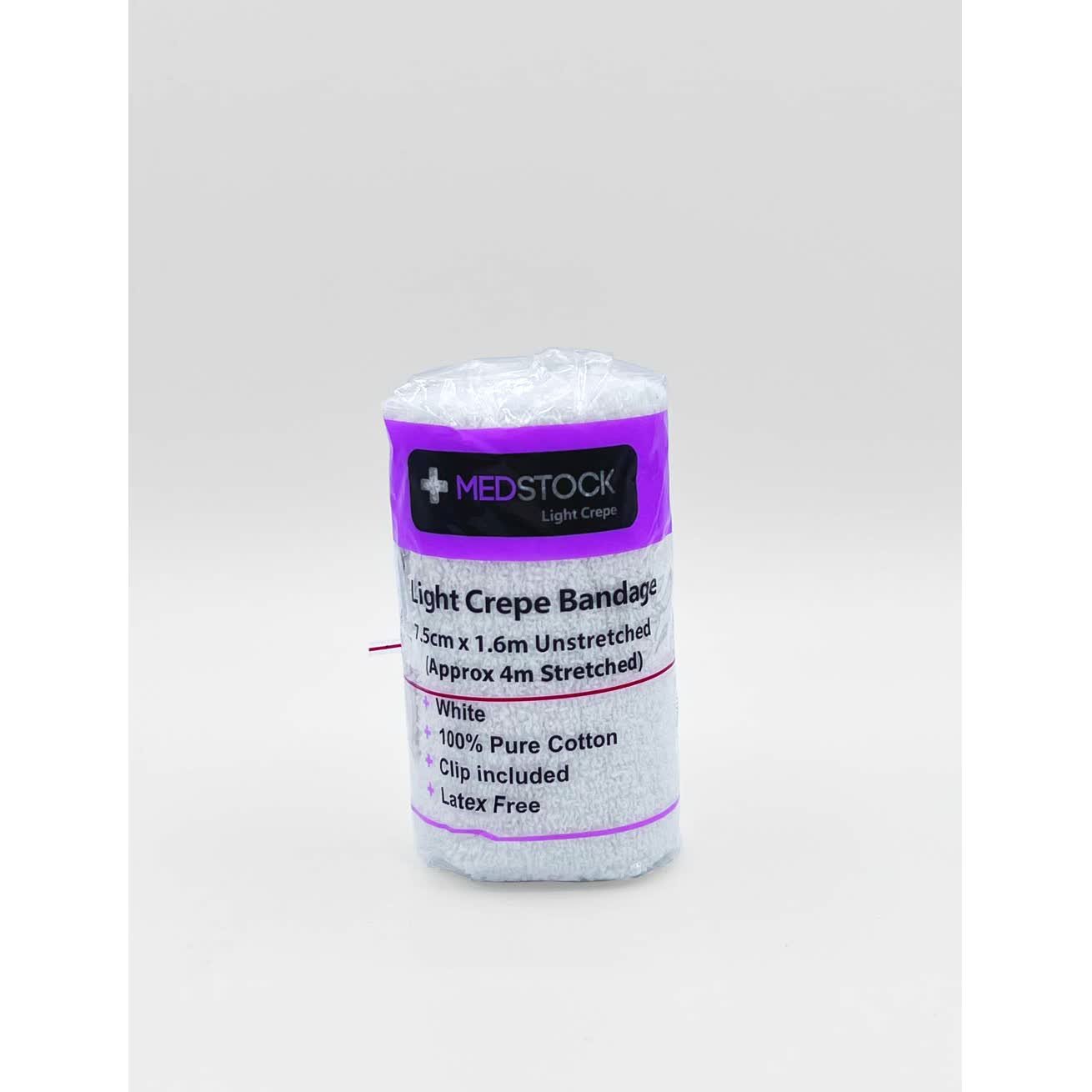 Medstock Lgt Crepe Band with Clip 7.5 cmx1.6M