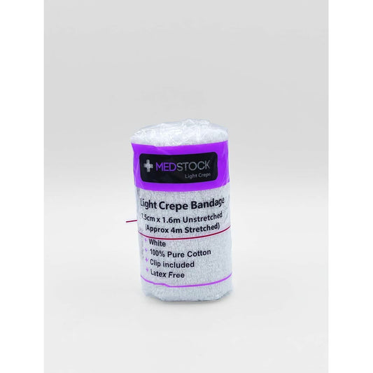 Medstock Lgt Crepe Band with Clip 7.5 cmx1.6M