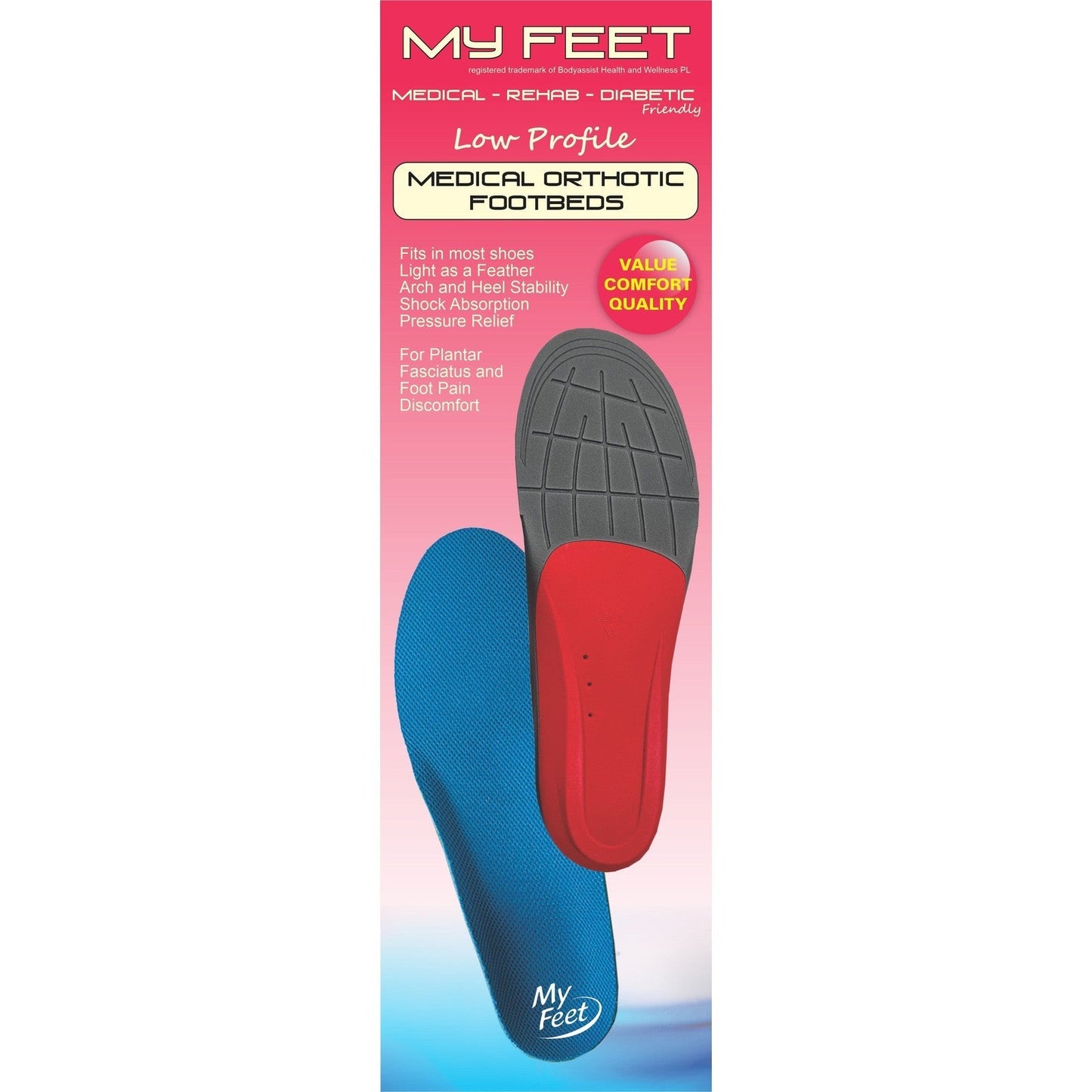 Body Assist My Feet Low Profile Medical Orthotic Footbeds - Cutprice Online