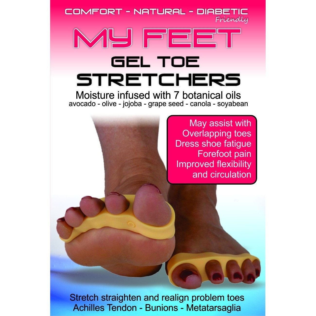 MY FEET GEL TOE STRETCHERS (PAIR) MF1033 - Cutprice Online