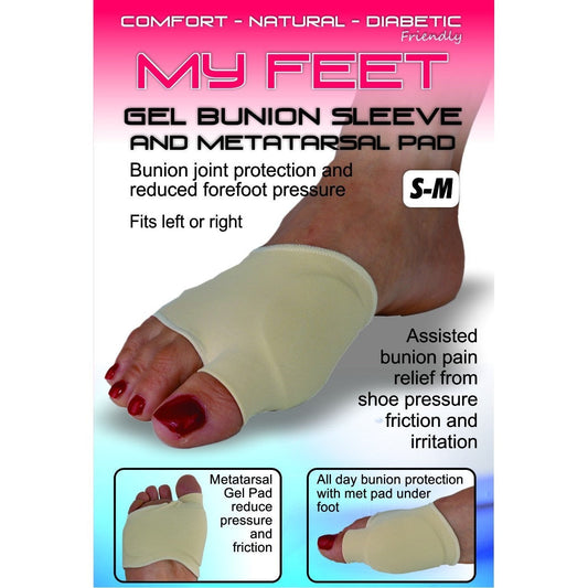 MY FEET GEL BUNION SLEEVE WITH METATARSAL PAD (EACH) - Cutprice Online