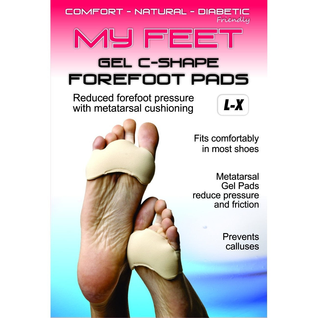 MY FEET GEL C-SHAPE FOREFOOT PADS (PAIR) - Cutprice Online