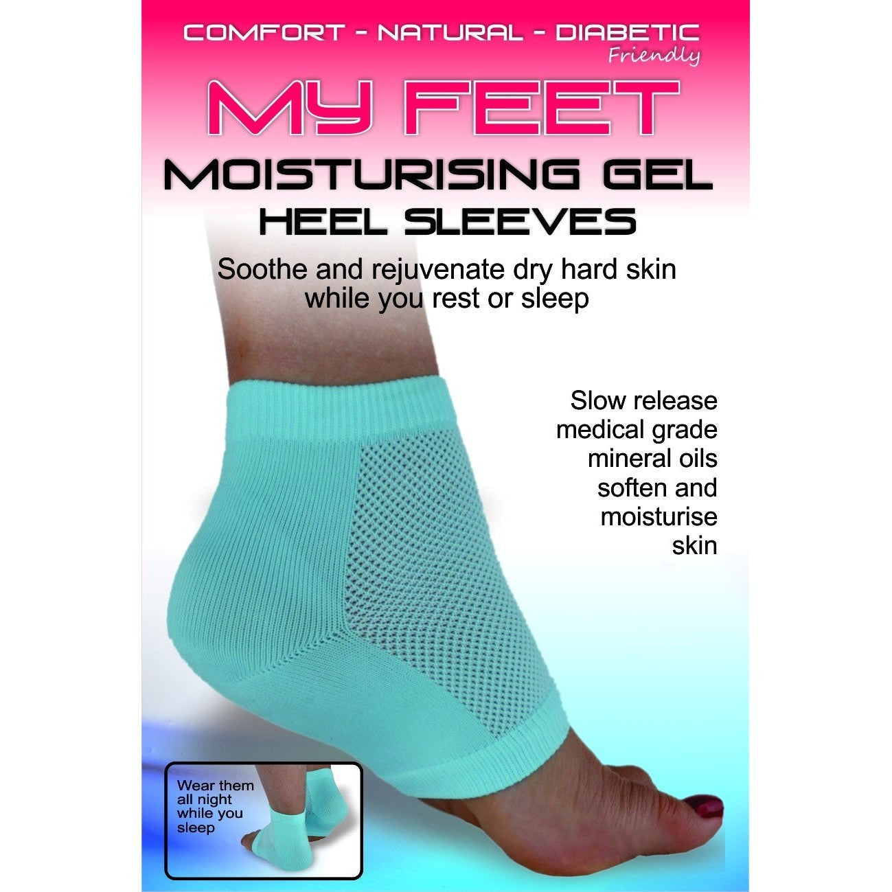 MY FEET MOISTURISING GEL ANKLE SLEEVES (PAIR) MF608 - Cutprice Online