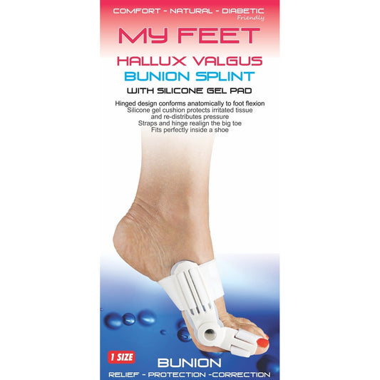 MY FEET HALLUX VALGUS BUNION SPLINT WITH SILICONE GEL PAD - Cutprice Online