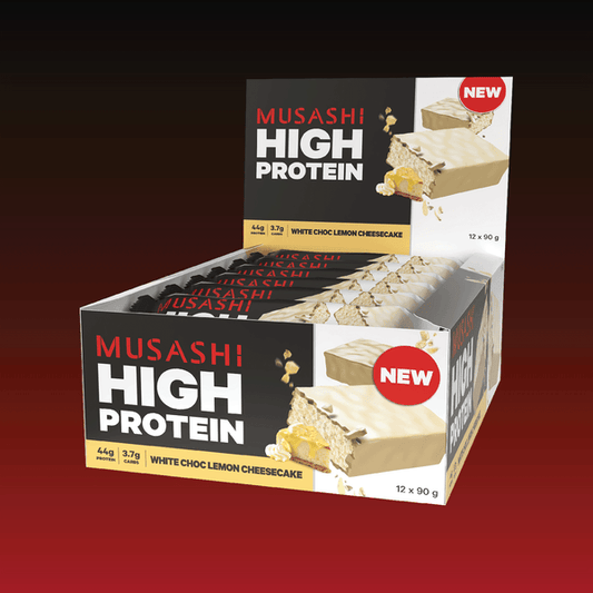 Musashi High Protein Bar White Choc Lemon Cheesecake 90g (Pack of 12)