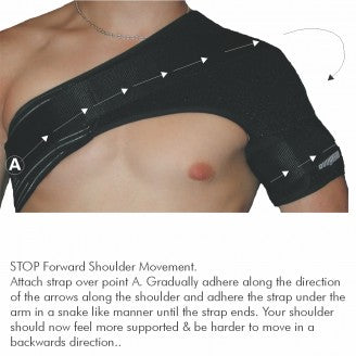 Body Assist Sports Thermal Shoulder Brace Black With Free Stabilizer Strap - Cutprice Online