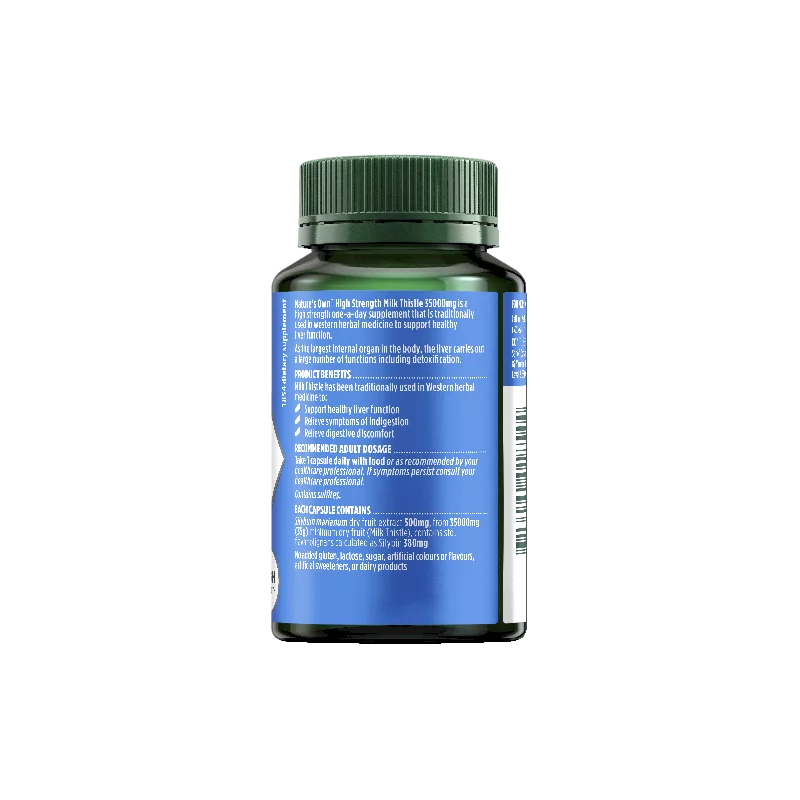 Nature’s Own High Strength Milk Thistle 35000mg 60 Capsules - Cutprice Online