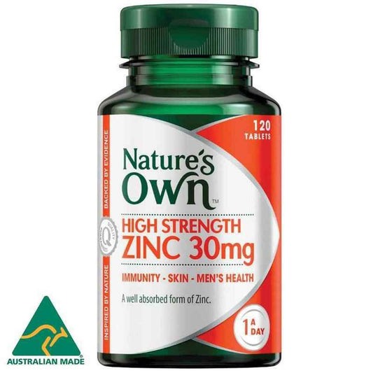 Nature's Own High Strength Zinc 30mg 120 Tablets - Cutprice Online