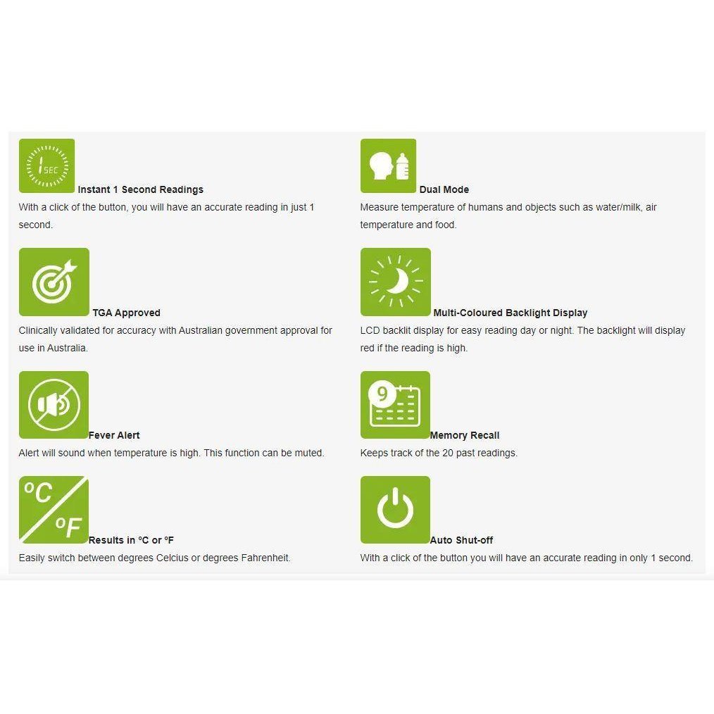 VivaGuard Digital Infrared Forehead Thermometer FT-100C *Non-contact/Touchless* - Cutprice Online