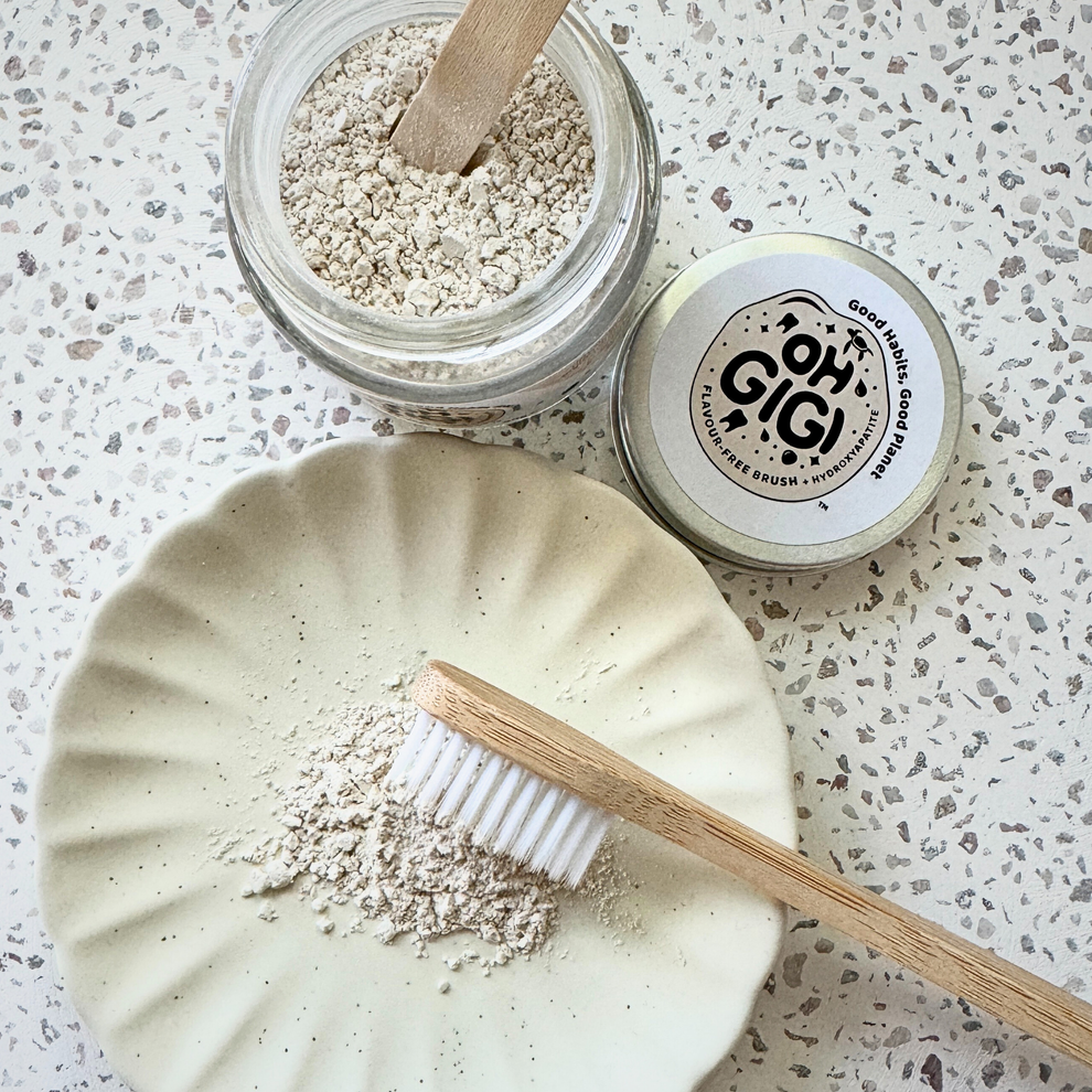 Ohgigi Tooth Powder + Hydroxyapatite Flavour-free Brush 40g - Cutprice Online