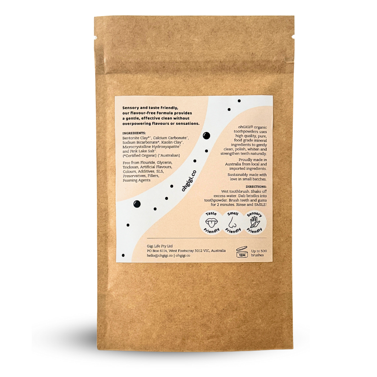 Ohgigi Tooth Powder + Hydroxyapatite Flavour-free Brush Refill 100g - Cutprice Online