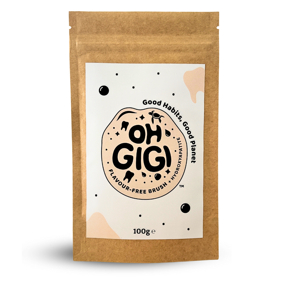 Ohgigi Tooth Powder + Hydroxyapatite Flavour-free Brush Refill 100g - Cutprice Online