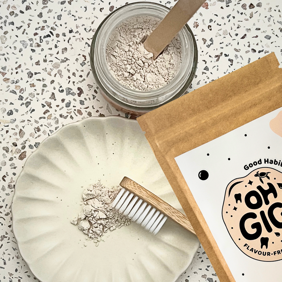 Ohgigi Tooth Powder + Hydroxyapatite Flavour-free Brush Refill 100g - Cutprice Online