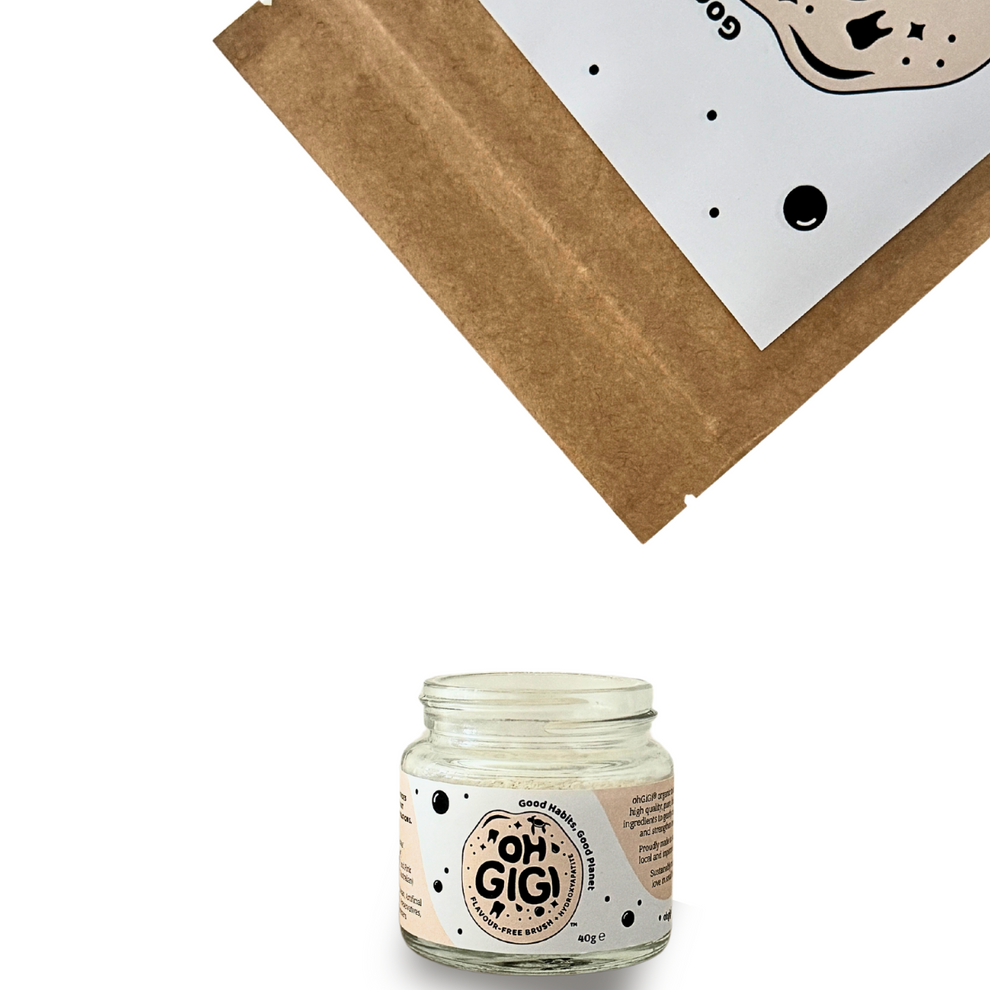 Ohgigi Tooth Powder + Hydroxyapatite Flavour-free Brush Refill 100g - Cutprice Online