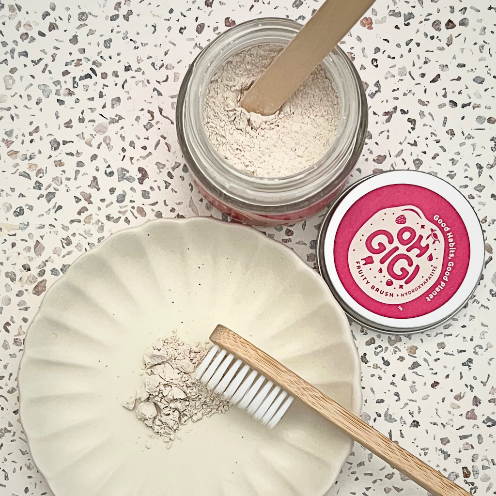 Ohgigi Tooth Powder + Hydroxyapatite Fruity Brush 40g - Cutprice Online