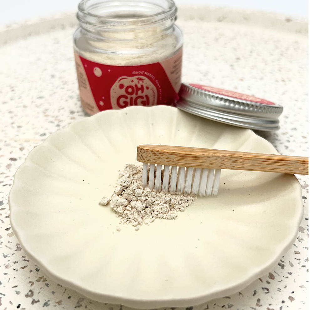 Ohgigi Tooth Powder + Hydroxyapatite Fruity Brush 40g - Cutprice Online