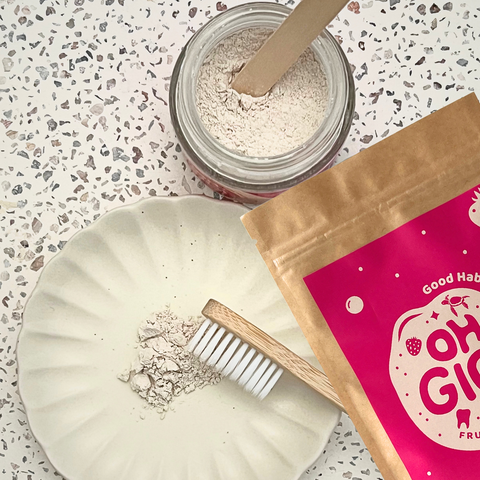 Ohgigi Tooth Powder + Hydroxyapatite Fruity Brush Refill 100g - Cutprice Online