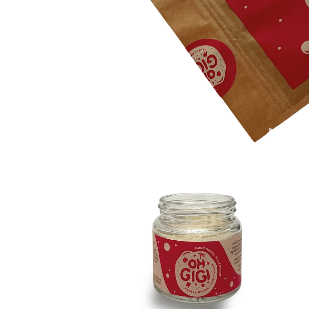 Ohgigi Tooth Powder + Hydroxyapatite Fruity Brush Refill 100g - Cutprice Online