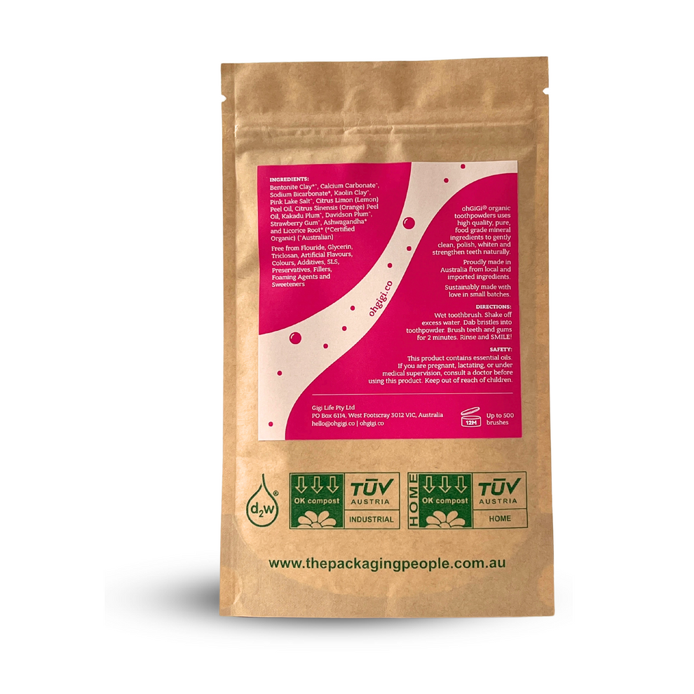 Ohgigi Tooth Powder + Hydroxyapatite Fruity Brush Refill 100g - Cutprice Online