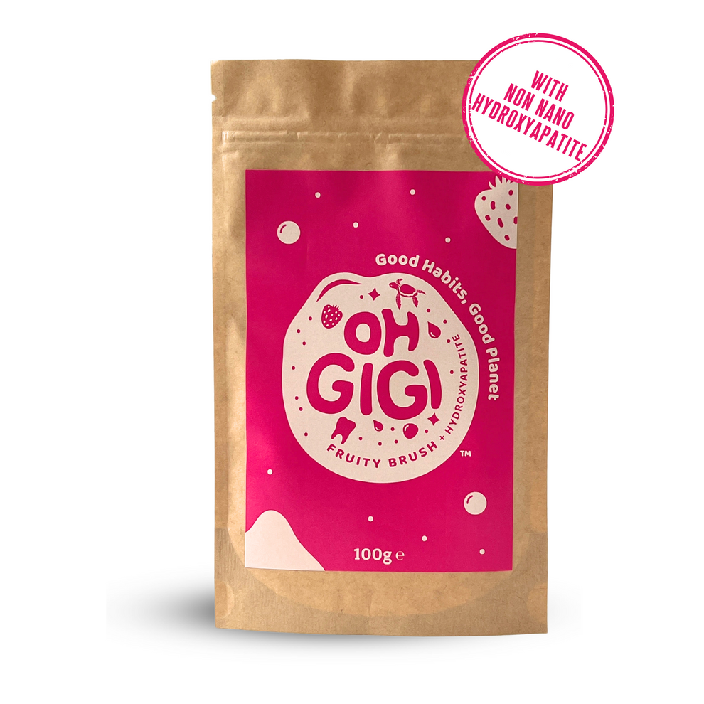 Ohgigi Tooth Powder + Hydroxyapatite Fruity Brush Refill 100g - Cutprice Online
