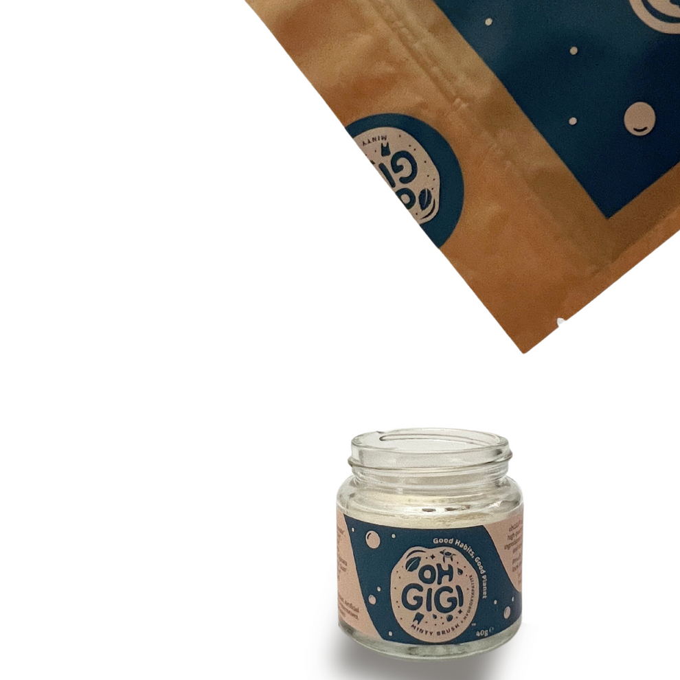 Ohgigi Tooth Powder + Hydroxyapatite Minty Brush Refill 100g - Cutprice Online