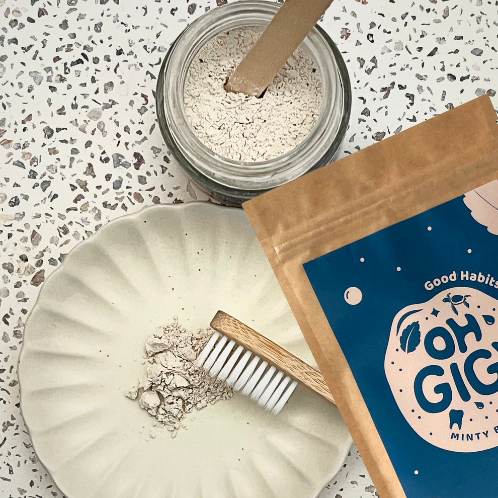 Ohgigi Tooth Powder + Hydroxyapatite Minty Brush Refill 100g - Cutprice Online