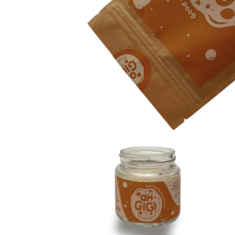 Ohgigi Tooth Powder + Hydroxyapatite Native Brush Refill 100g - Cutprice Online