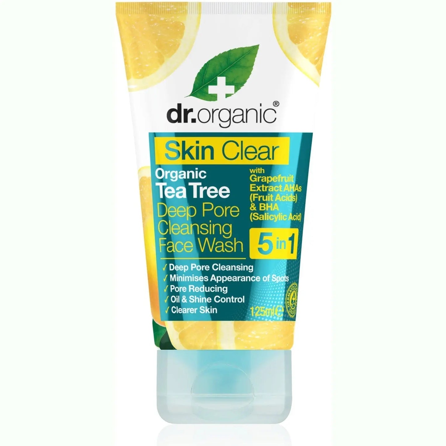 DR ORGANIC Deep Pore Cleansing Face Wash Skin Clear - Organic Tea Tree 125ml DR ORGANIC