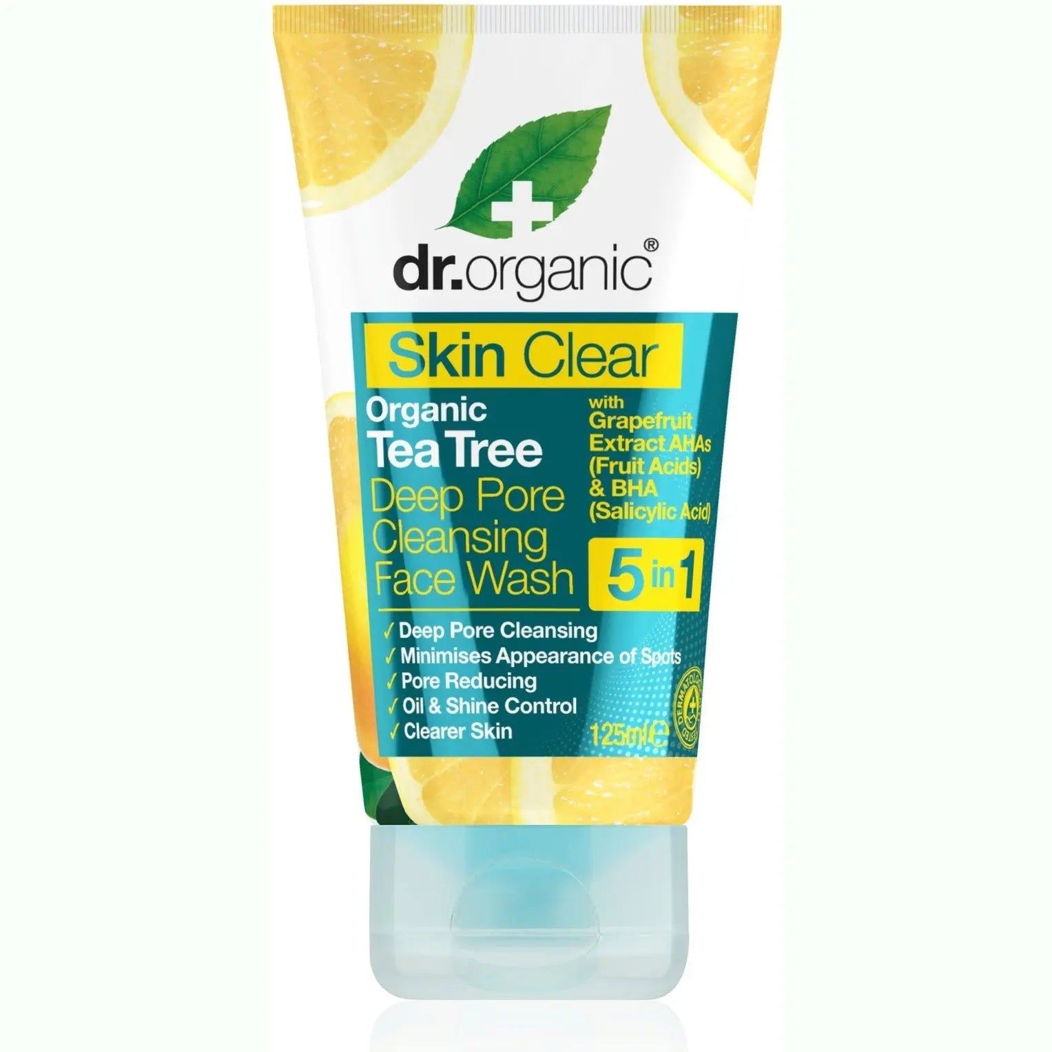 DR ORGANIC Deep Pore Cleansing Face Wash Skin Clear - Organic Tea Tree 125ml DR ORGANIC