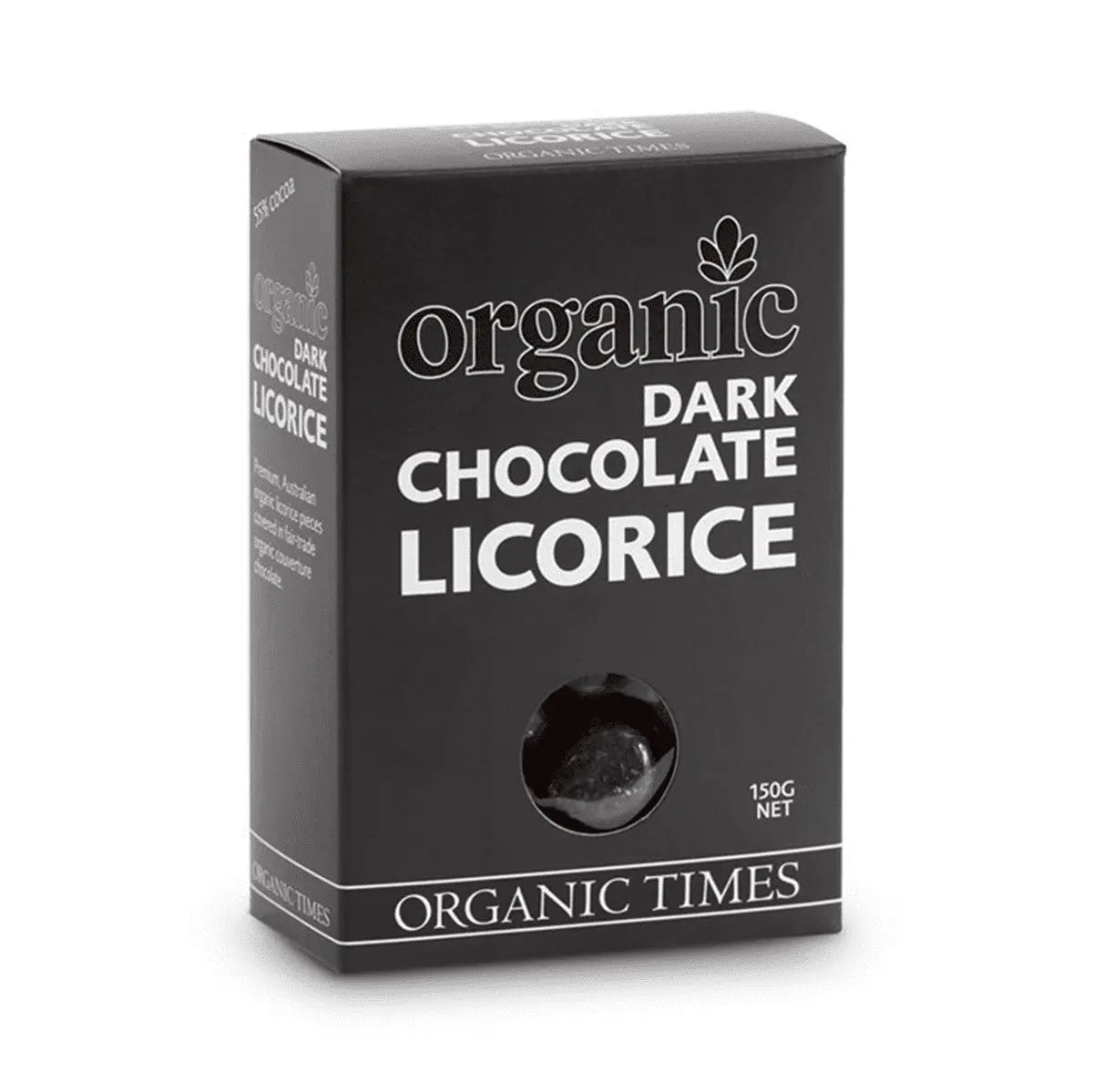 ORGANIC TIMES Dark Chocolate Licorice 150g ORGANIC TIMES