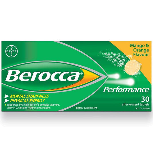Berocca Energy Vitamin Mango & Orange Effervescent Tablet 30 Pack - Cutprice Online