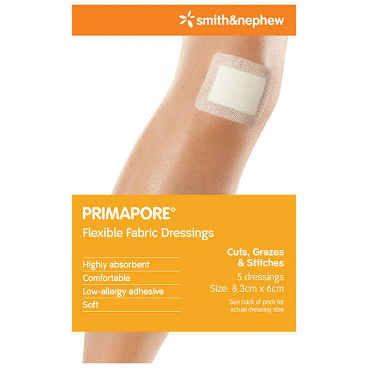 Primapore Adhesive Wound Dressing - 8.3cm x 6cm - 5 Pack - Cutprice Online