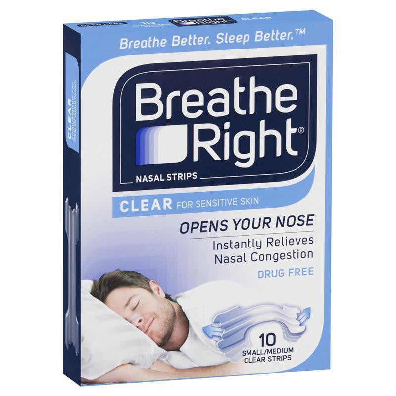 Breathe Right Nasal Strips Clear Regular X 10 - Cutprice Online