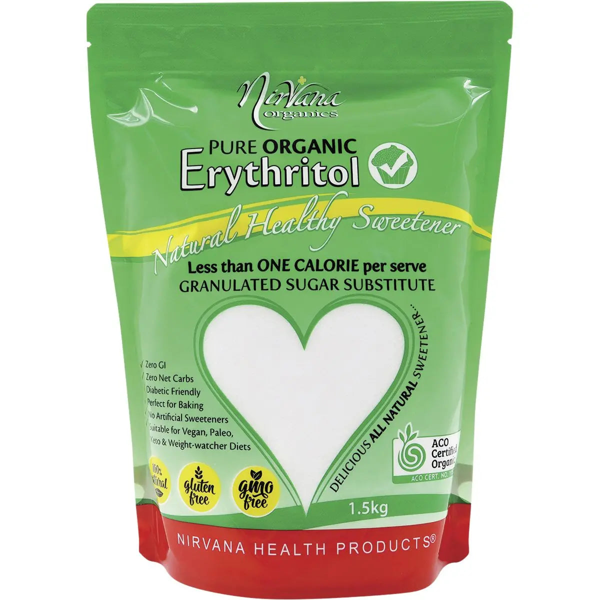 NIRVANA Erythritol Pure Organic 1.5kg NIRVANA