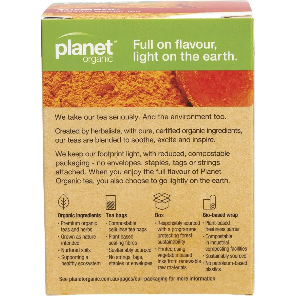 PLANET ORGANIC Herbal Tea Bags Turmeric 25 PLANET ORGANIC