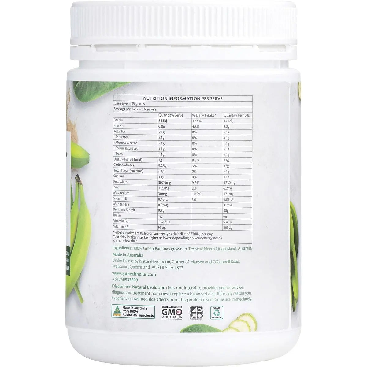 NATURAL EVOLUTION GH+ Green Banana Resistant Starch 3-in-1 Multifibre - 400g NATURAL EVOLUTION