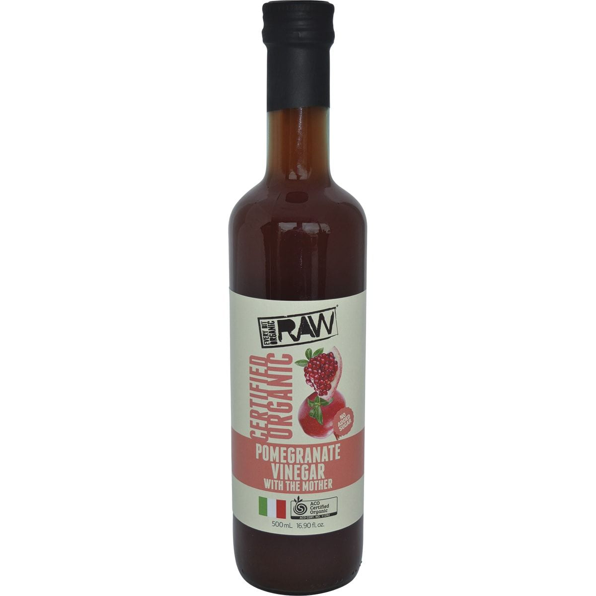 EVERY BIT ORGANIC RAW Pomegranate Vinegar With The Mother 500ml 6PK EVERY BIT