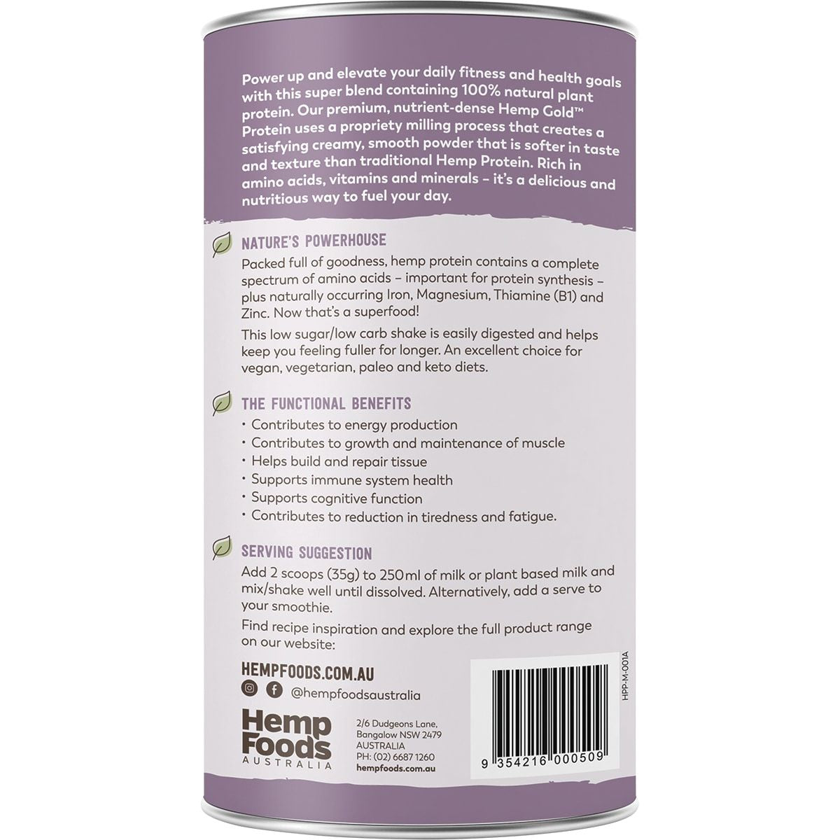 ESSENTIAL HEMP Organic Hemp Protein Mixed Berry & Acai 420g ESSENTIAL HEMP