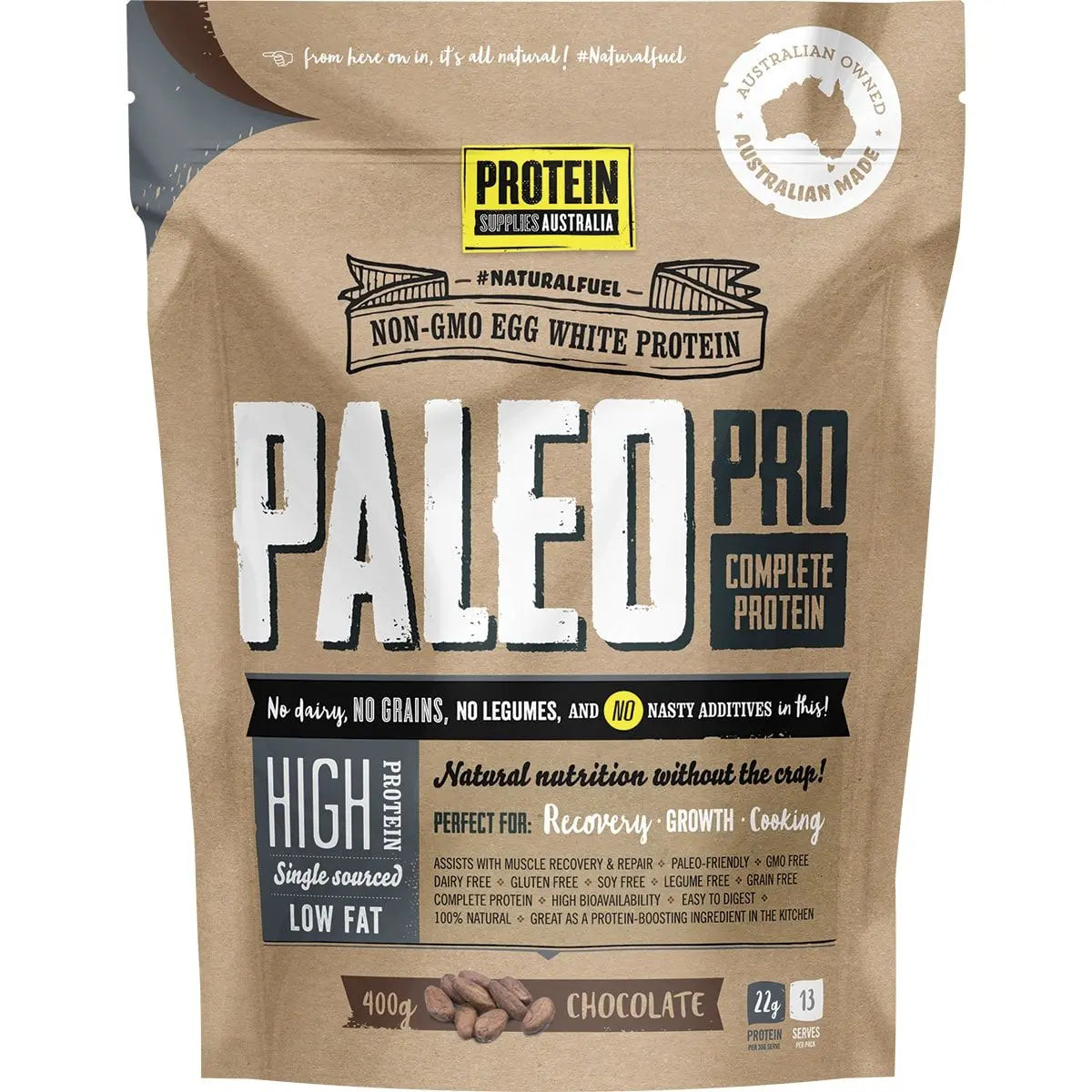 PROTEIN SUPPLIES AUSTRALIA PaleoPro (Egg White Protein) Chocolate 400g PROTEIN SUPPLIES AUSTRALIA
