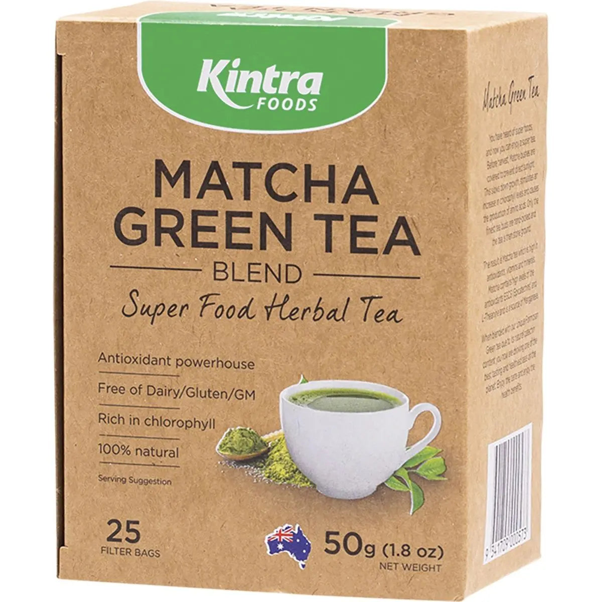 KINTRA FOODS Matcha Green Tea Blend Tea Bags 25 KINTRA FOODS