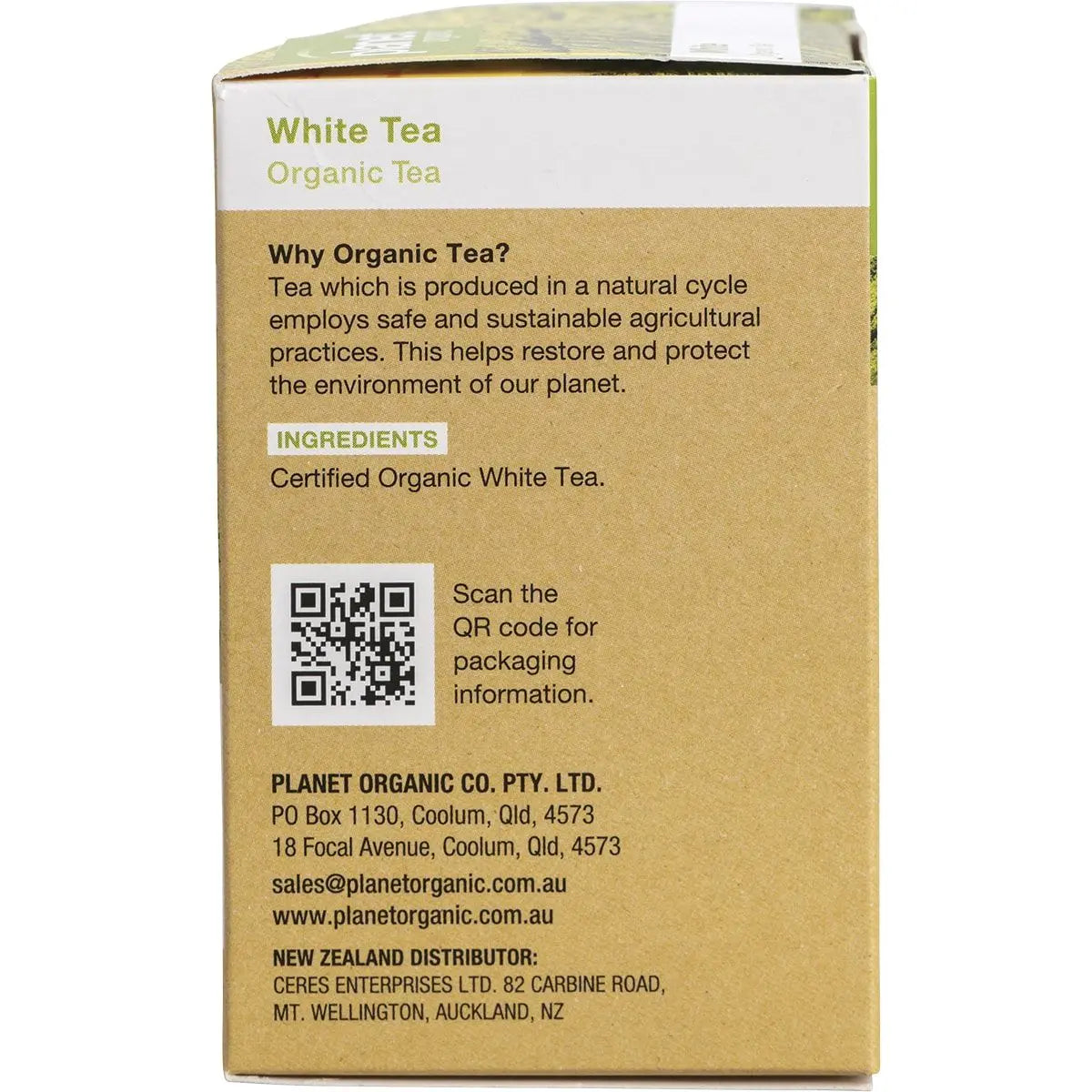 PLANET ORGANIC Herbal Tea Bags White Tea 25 PLANET ORGANIC