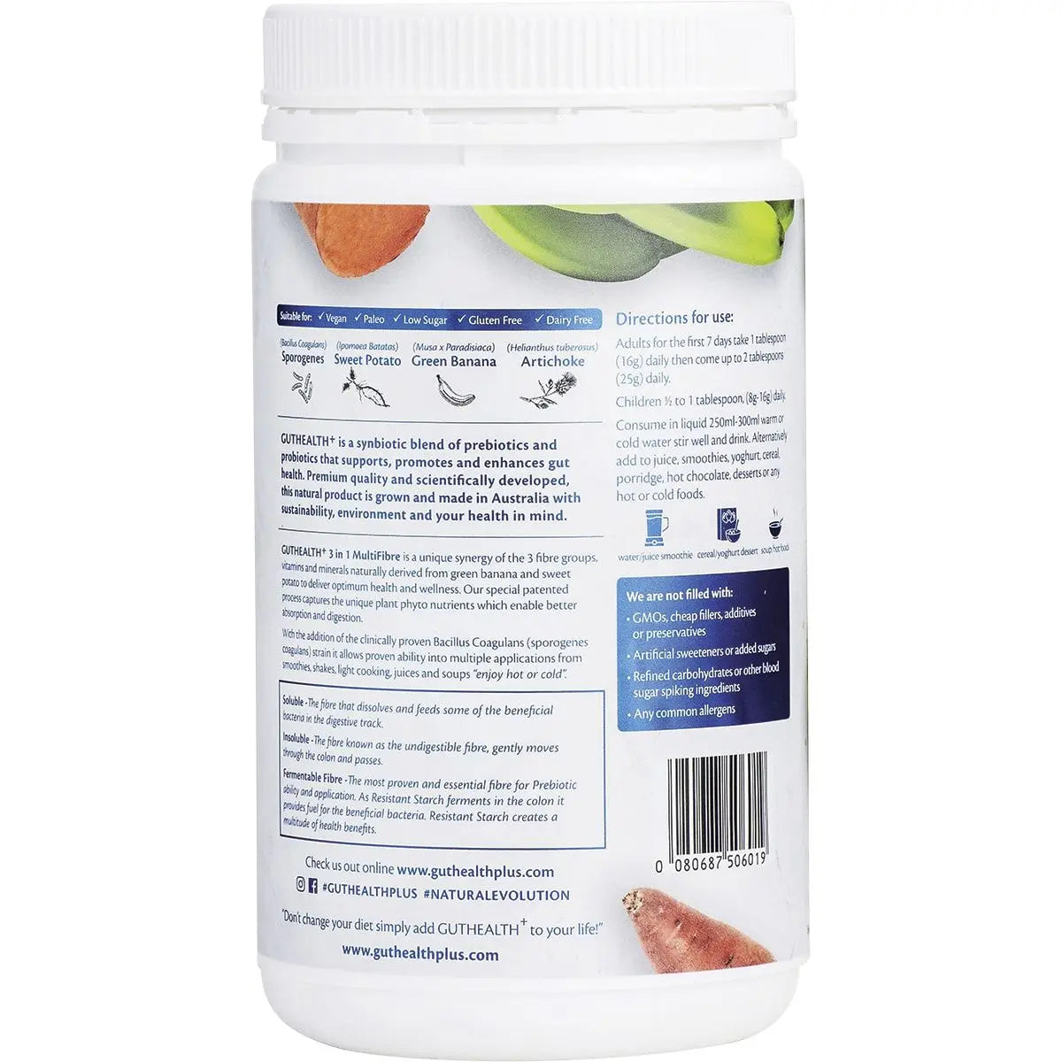 NATURAL EVOLUTION GH+ Prebiotics + Probiotics 3-in-1 Multifibre 800g NATURAL EVOLUTION