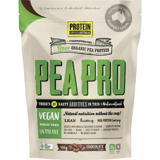 PROTEIN SUPPLIES AUSTRALIA PeaPro (Raw Pea Protein) Chocolate 500g PROTEIN SUPPLIES AUSTRALIA