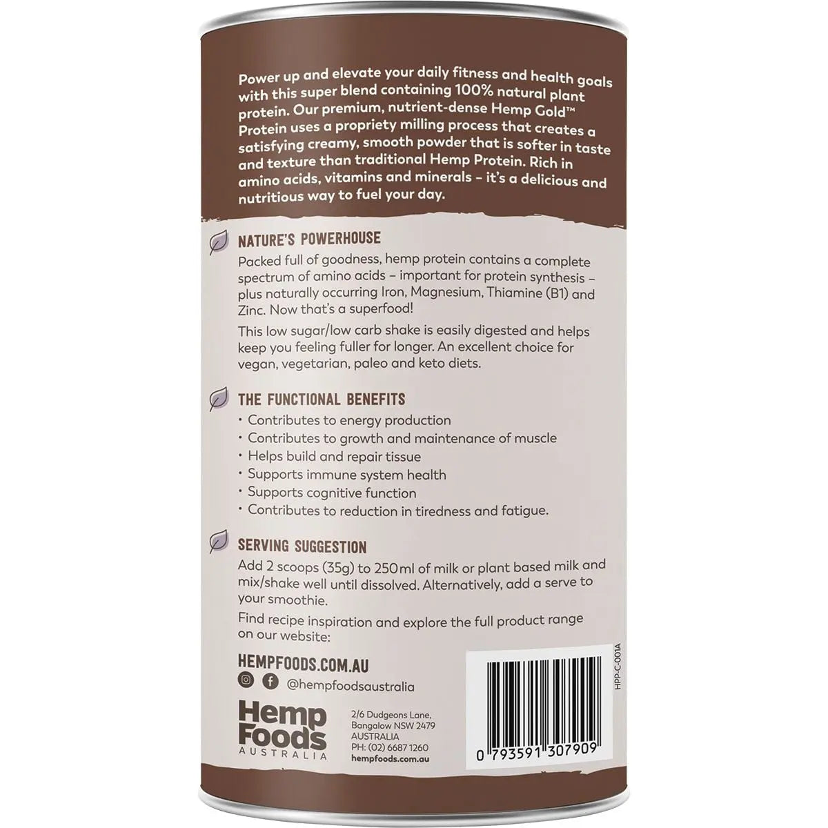 ESSENTIAL HEMP Organic Hemp Protein Chocolate 420g ESSENTIAL HEMP