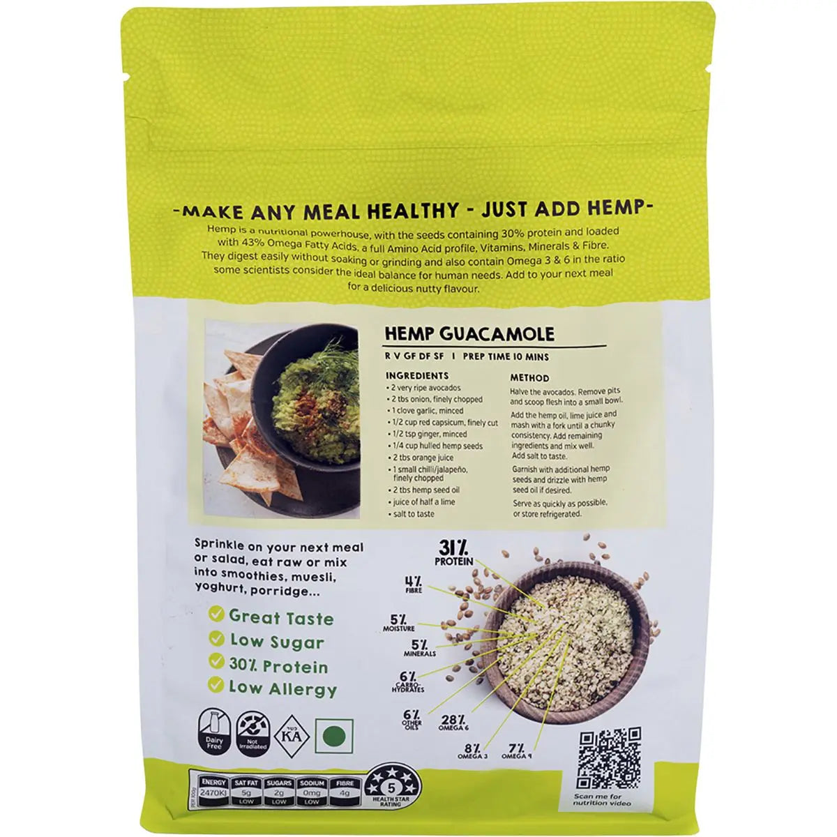 ESSENTIAL HEMP Organic Hemp Seeds Hulled 1kg ESSENTIAL HEMP