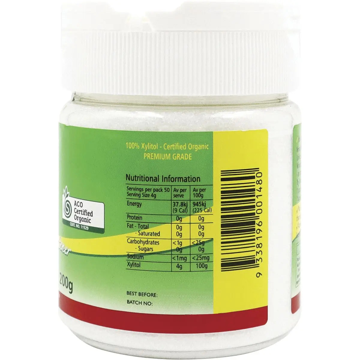 NIRVANA Xylitol Certified Organic – Refillable Shaker 200g NIRVANA