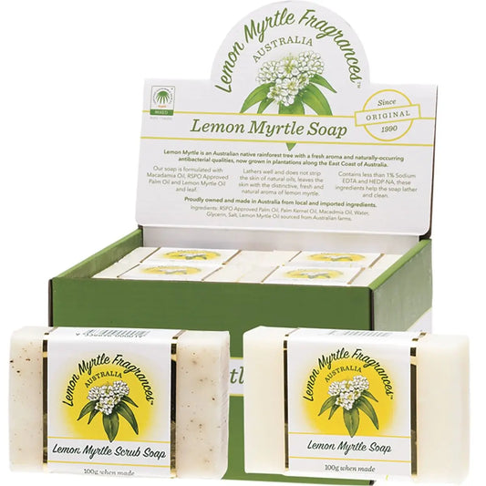 Lemon Myrtle Fragrances Soap Mixed - Plain & Exfoliant 24x100g LEMON MYRTLE